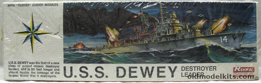 Renwal 1/500 USS Dewey DDG105 Destroyer Leader, 610 plastic model kit